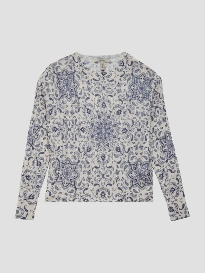 Women GUESS Tops Sabine Sweater Sashiko Square Bandana