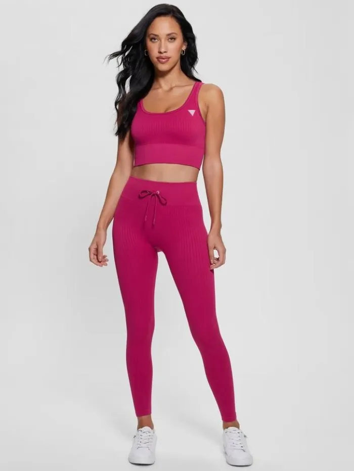 Women GUESS Tops Seamless Ribbed Active Bra Private Purple