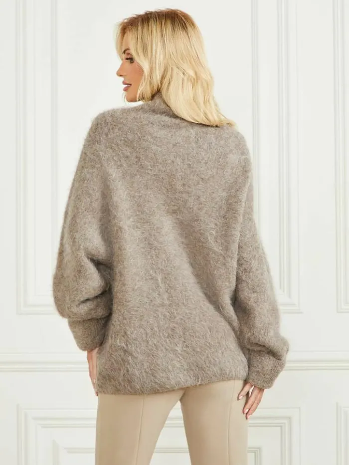 Women GUESS Tops Tanya Furry Sweater Sahara Trip Multi