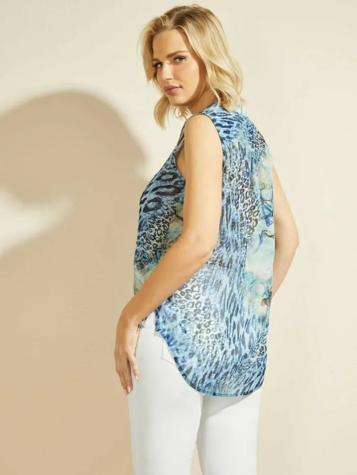 Women GUESS Tops Underwater Love Silk Top Underwater Love