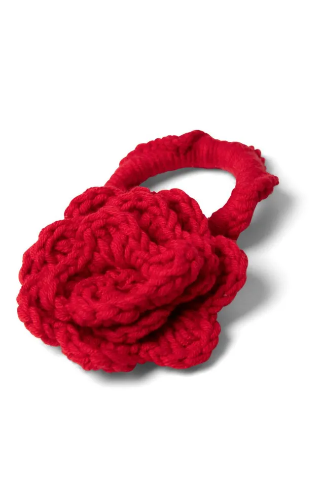 Women Hair Accessories Damson Madder 2 Pack Crochet Flower Hair Bobbles