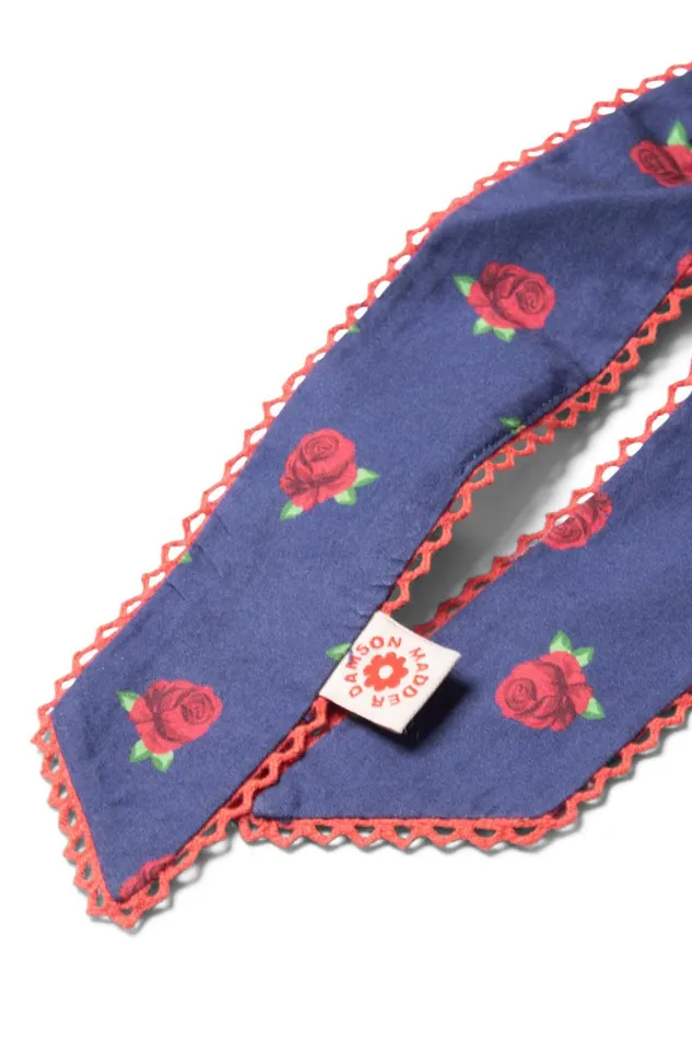 Women Hair Accessories Damson Madder Bow Scrunchie In Rose Print