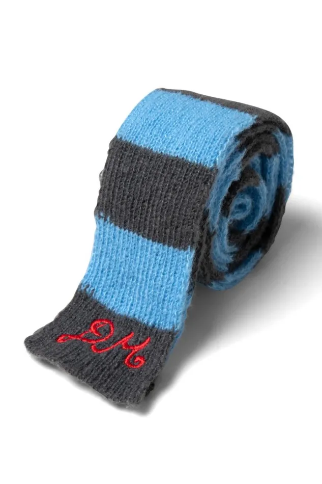 Women Hair Accessories Damson Madder Knitted Hair Bow In Stripe