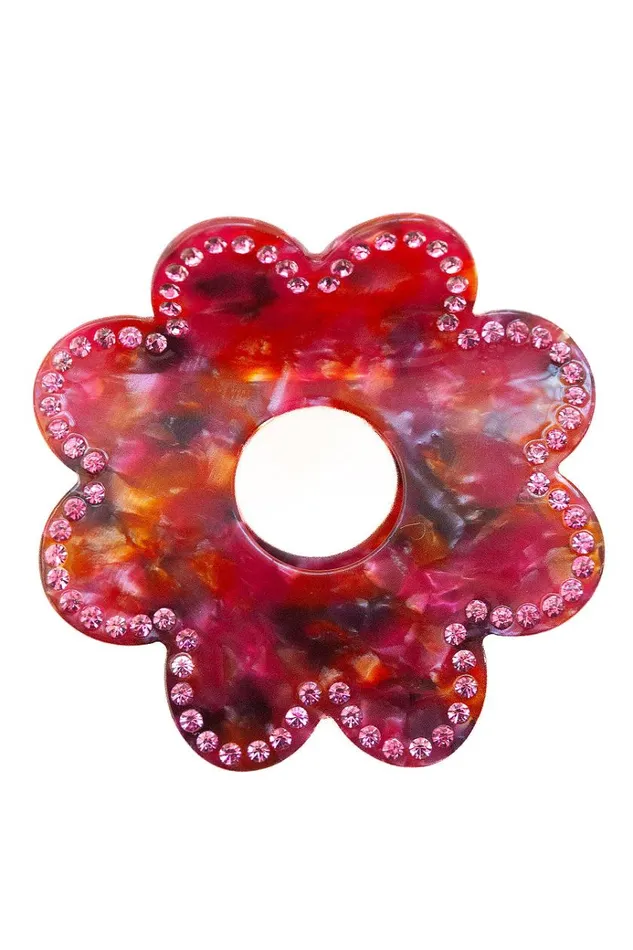 Women Hair Accessories Damson Madder Recycled Daisy Tort Hair Clip