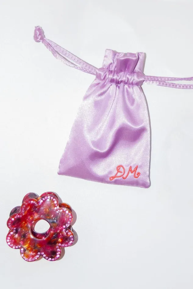 Women Hair Accessories Damson Madder Recycled Daisy Tort Hair Clip