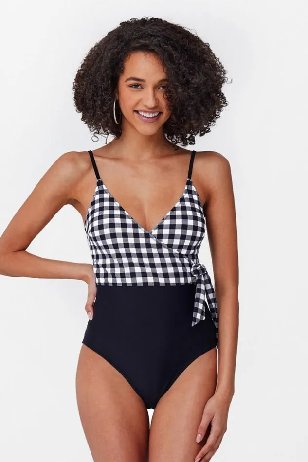 Women Halter and Lace Up Swimsuits Cupshe Izzy Gingham One Piece Swimsuit Blackwhite Women Halter and Lace Up Swimsuits Cupshe Izzy Gingham One Piece Swimsuit Blackwhite