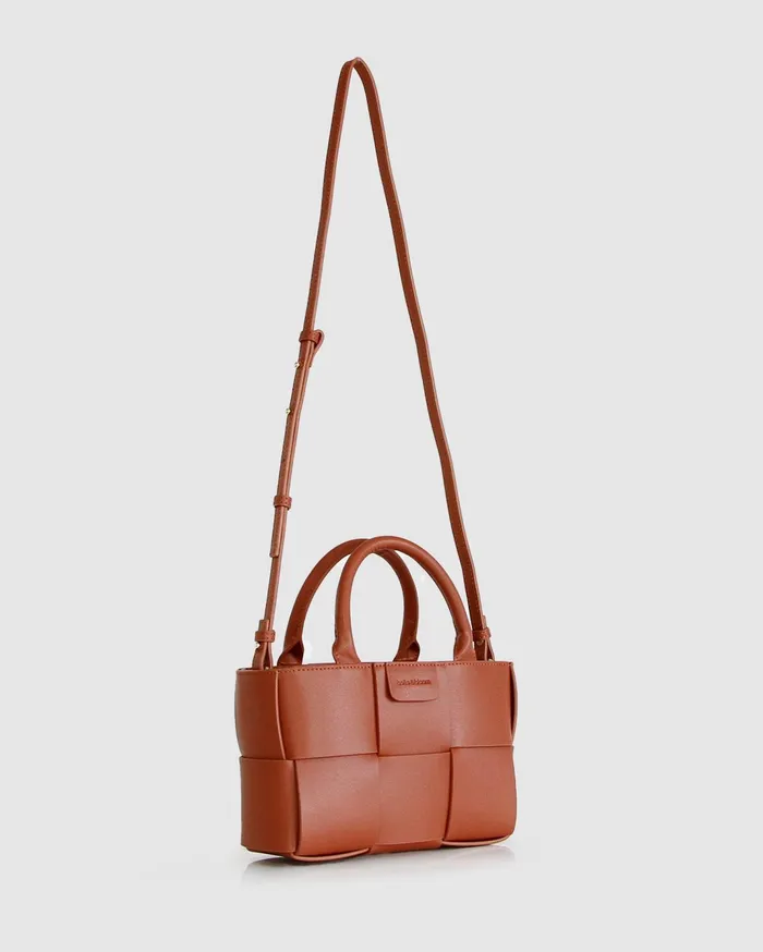 Women Handbags Belle and Bloom Little Love Woven Crossbody Bag 8211 Camel