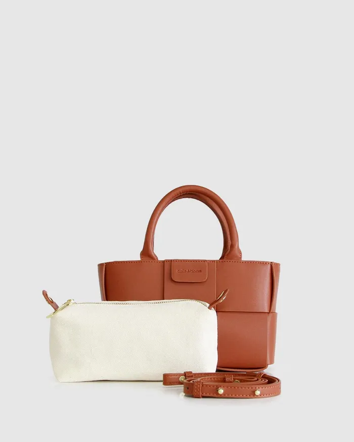 Women Handbags Belle and Bloom Little Love Woven Crossbody Bag 8211 Camel