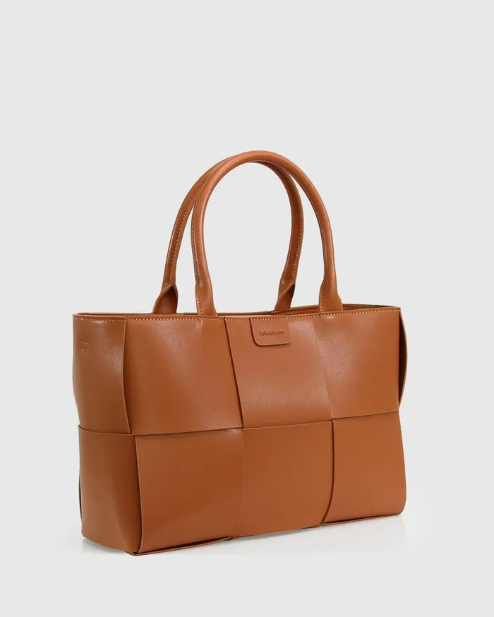 Women Handbags Belle and Bloom Long Way Home Woven Tote 8211 Camel