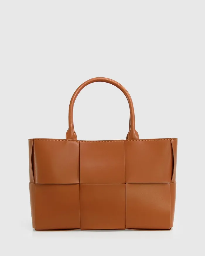 Women Handbags Belle and Bloom Long Way Home Woven Tote 8211 Camel