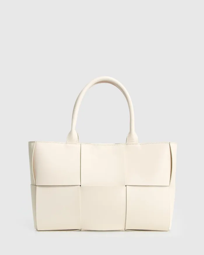 Women Handbags Belle and Bloom Long Way Home Woven Tote 8211 Cream