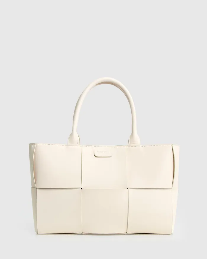 Women Handbags Belle and Bloom Long Way Home Woven Tote 8211 Cream