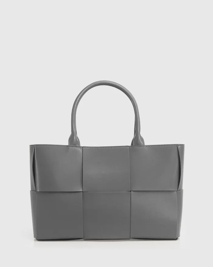 Women Handbags Belle and Bloom Long Way Home Woven Tote 8211 Grey