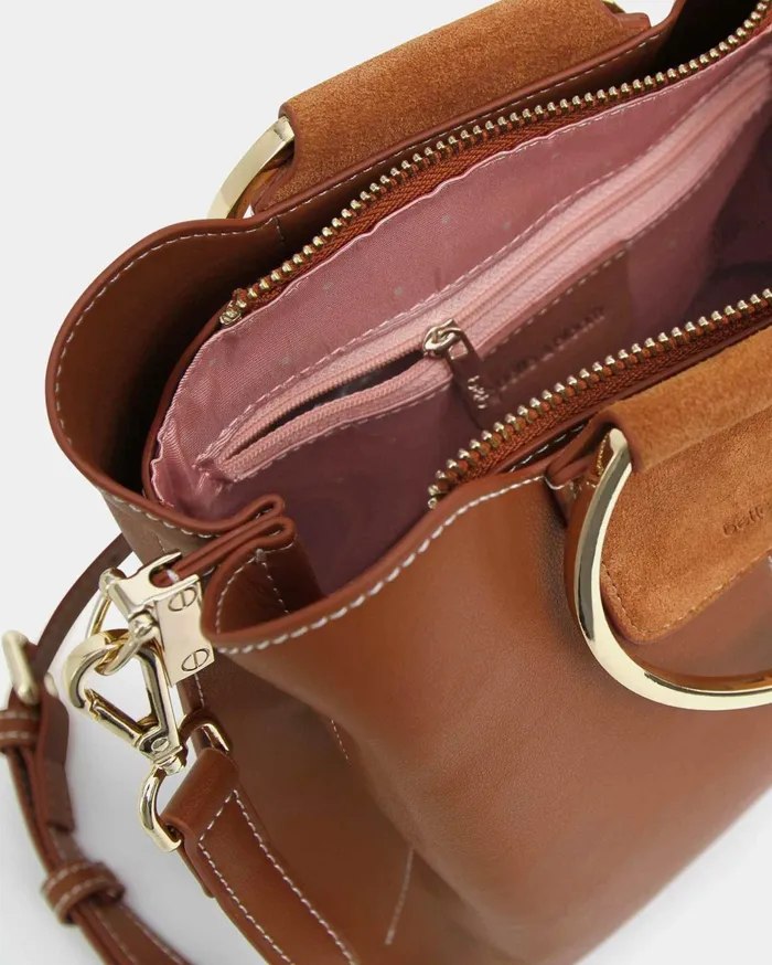 Women Handbags Belle and Bloom Twilight Leather CrossBody Bag 8211 Brown