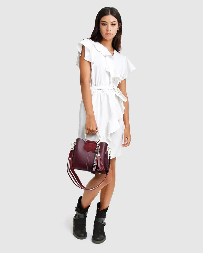 Women Handbags Belle and Bloom Twilight Leather CrossBody Bag 8211 Merlot