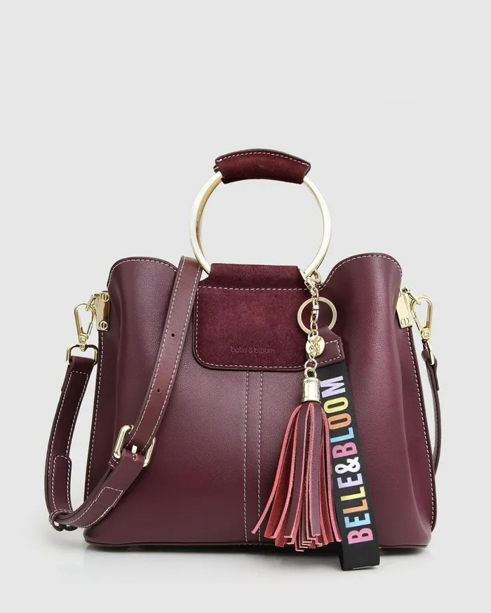 Women Handbags Belle and Bloom Twilight Leather CrossBody Bag 8211 Merlot