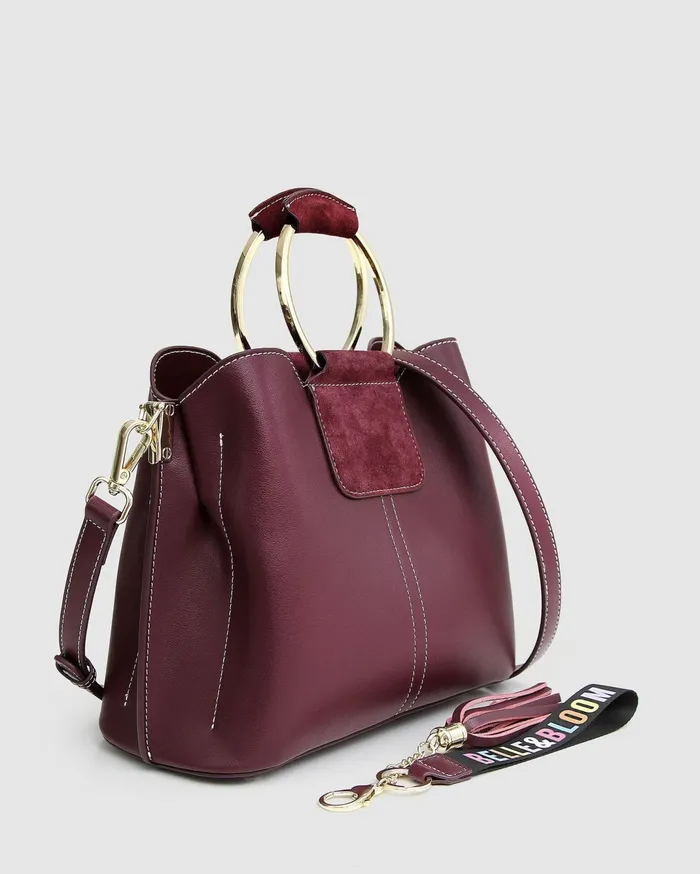 Women Handbags Belle and Bloom Twilight Leather CrossBody Bag 8211 Merlot