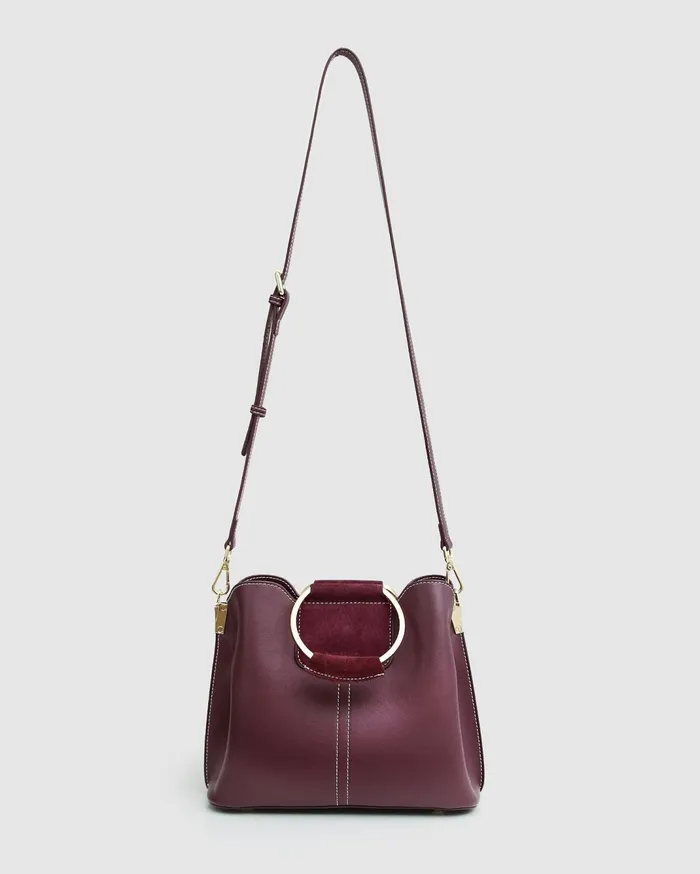 Women Handbags Belle and Bloom Twilight Leather CrossBody Bag 8211 Merlot