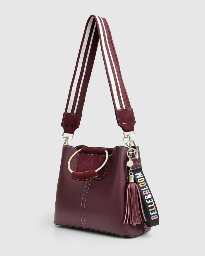 Women Handbags Belle and Bloom Twilight Leather CrossBody Bag 8211 Merlot