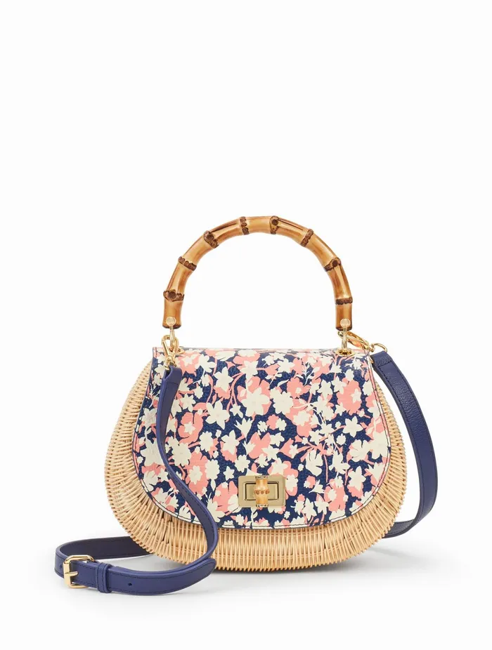 Women Handbags Talbots Bamboo Handle Wicker Bag Natural