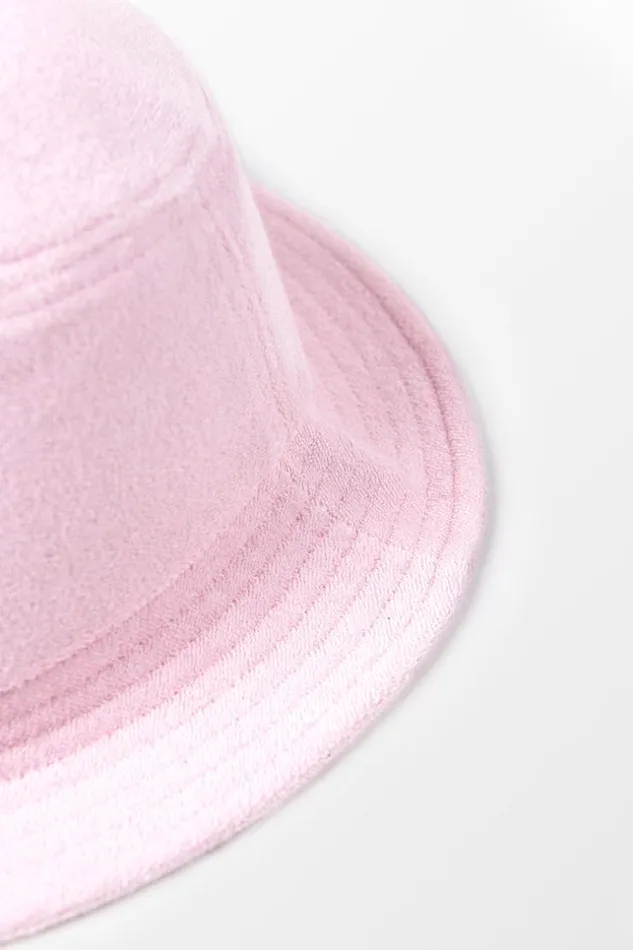 Women Hats and Scarves Cupshe Maribel Minimalism Pink Bucket Hat Pink
