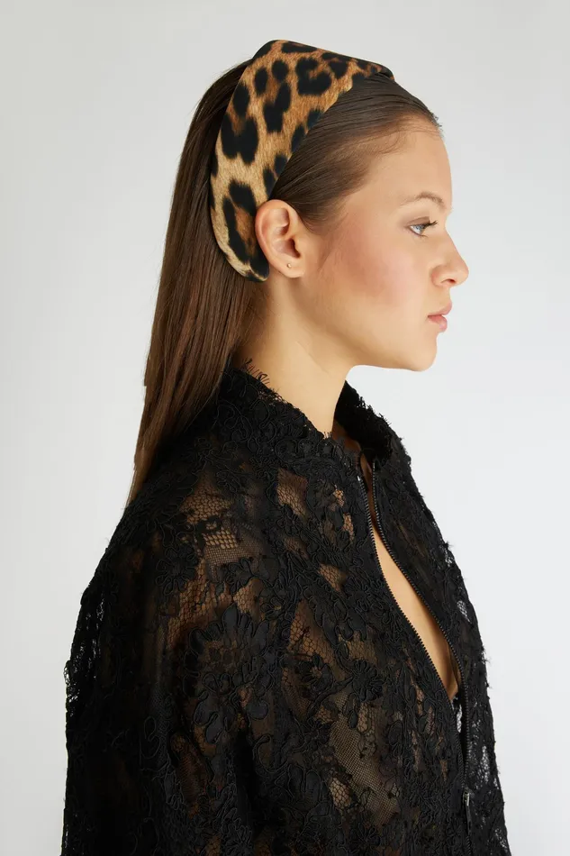 Women Hats And Headbands Ermanno Scervino Designer Headband With Animal Print 8211 Ermanno Scervino Leopard Print