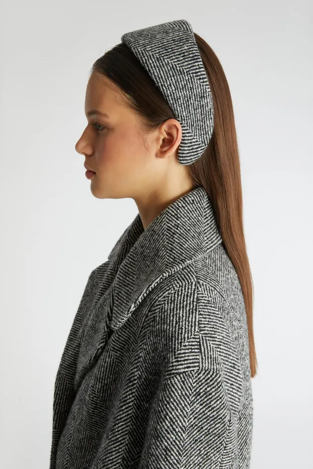 Women Hats And Headbands Ermanno Scervino Designer Headband With Chevron Pattern 8211 Ermanno Scervino Greyblack
