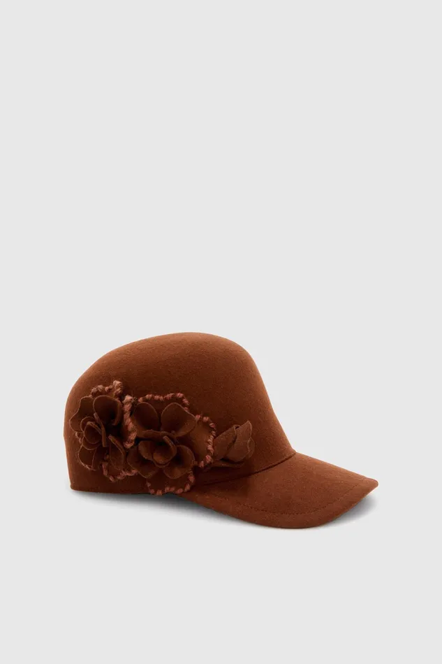 Women Hats And Headbands Ermanno Scervino Designer Wool Brown Baseball Hat 8211 Emanno Scervino 8211 Ermanno Scervino Brown
