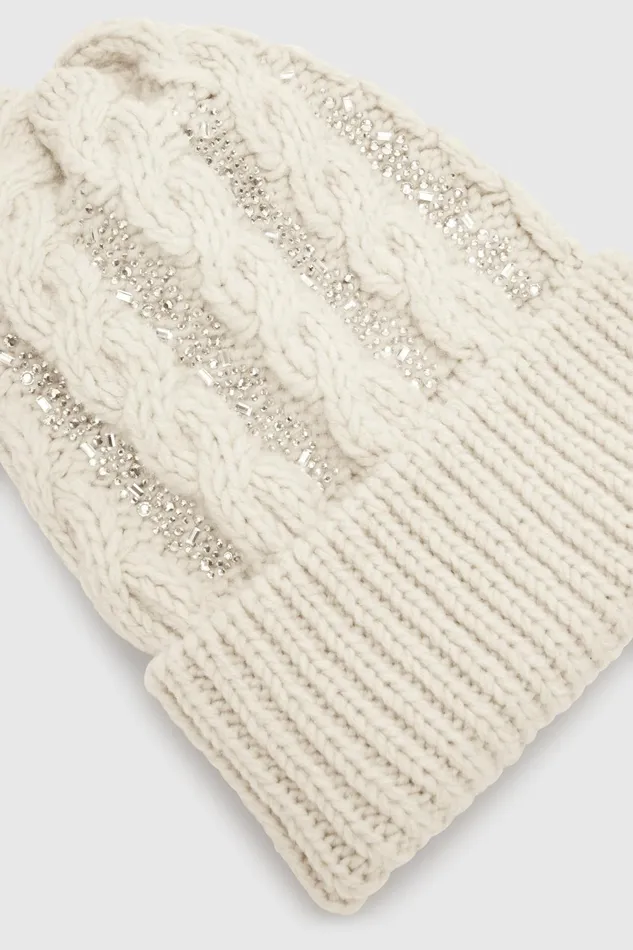Women Hats And Headbands Ermanno Scervino White Wool Braided Hat With Crystals 8211 Ermanno Scervino White