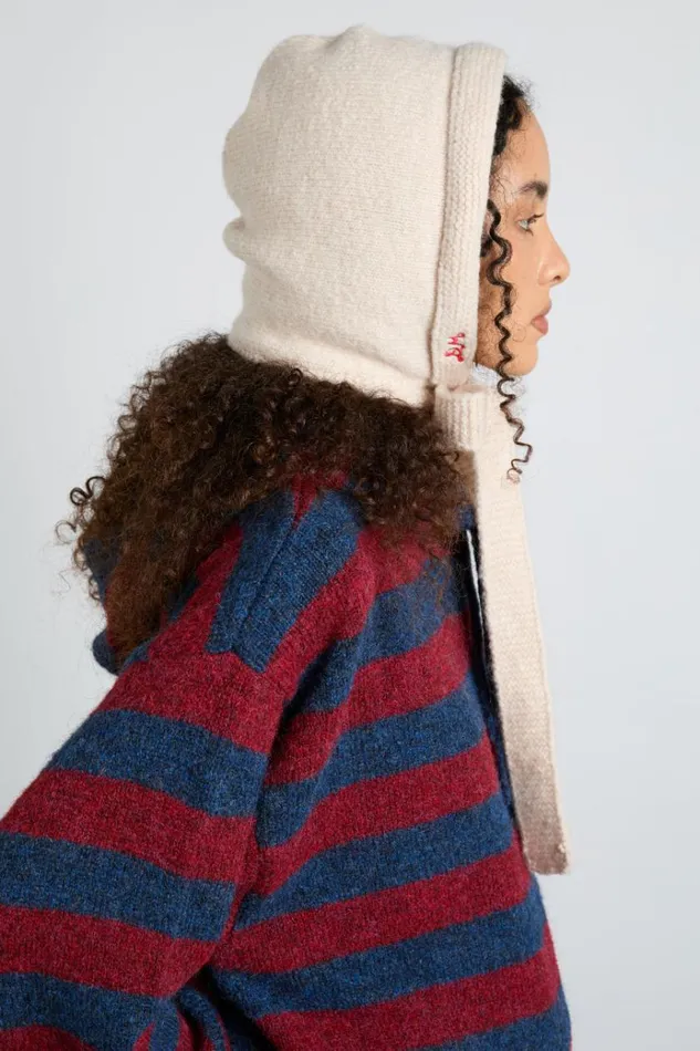 Women Hats Damson Madder Tie Neck Bonnet In Oatmeal