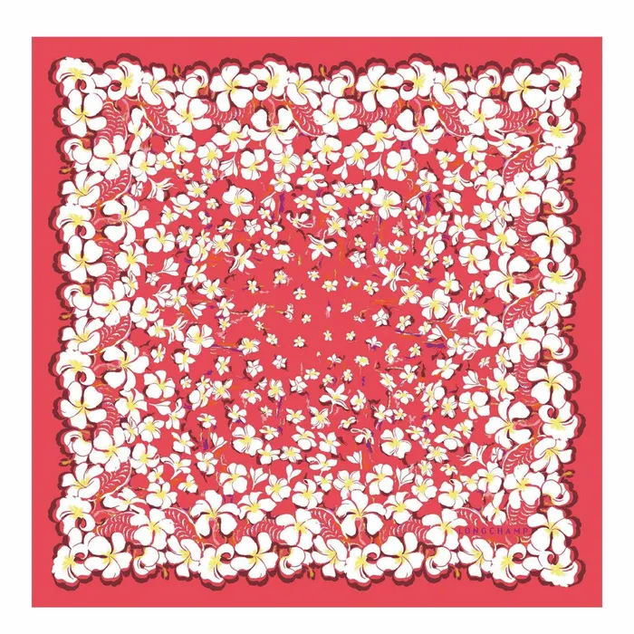 Women Hawaiian Flowers Silk Scarf 50 Strawberry Longchamp Silk Scarves