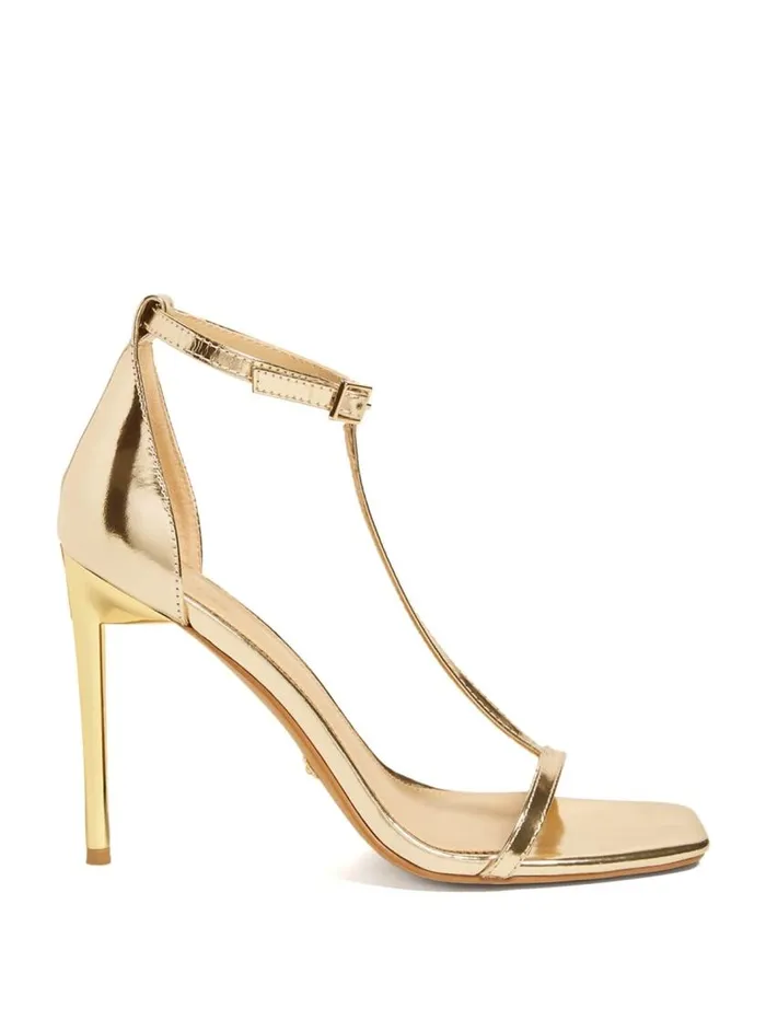 Women Heeled TStrap Sandal Silvergold Marciano Shoes Women Heeled TStrap Sandal Silvergold Marciano Shoes