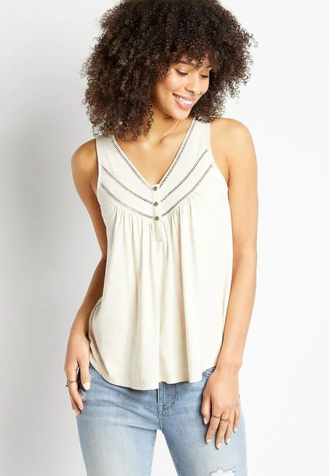 Women Henley Tank Top Maurices Tops