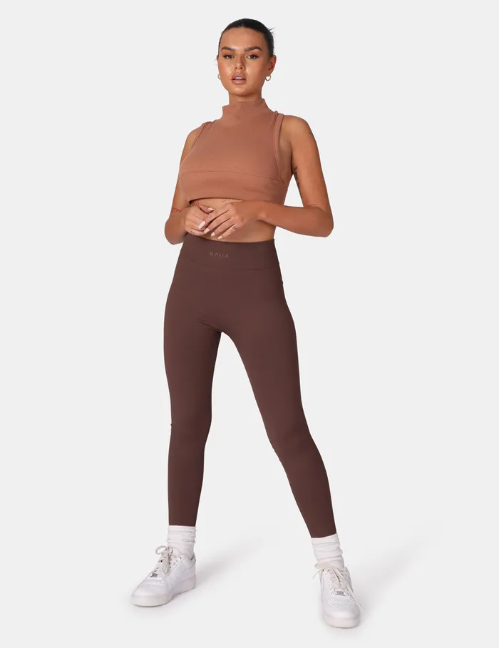 Women High Neck Racer Low Side Rib Crop Top Cinnamon Kaiia Brown Public Desire Tops Women High Neck Racer Low Side Rib Crop Top Cinnamon Kaiia Brown Public Desire Tops