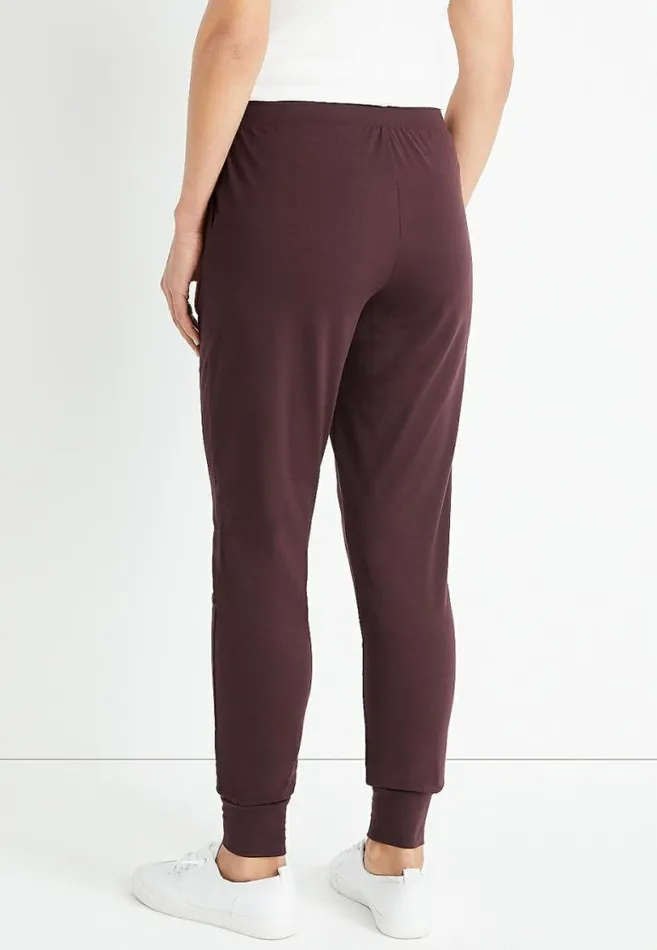 Women High Rise Brown Ultra Soft Jogger Pant Maurices Bottoms
