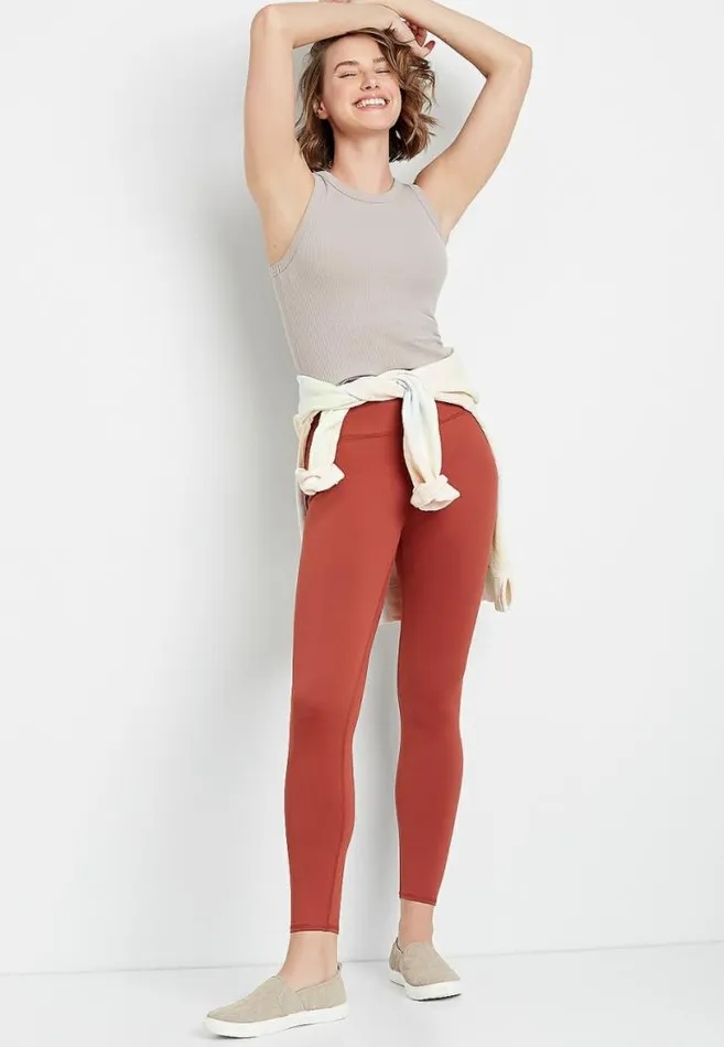 Women High Rise Rust Full Length Luxe Legging Maurices Bottoms
