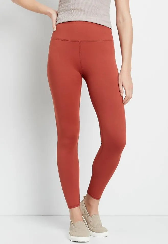 Women High Rise Rust Full Length Luxe Legging Maurices Bottoms
