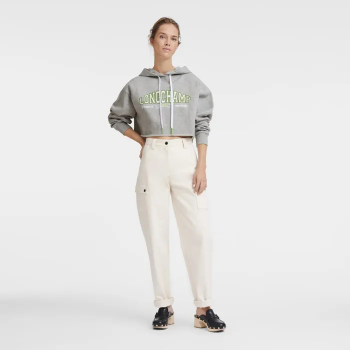 Women Hoodie Grey Longchamp Tops and Blouses