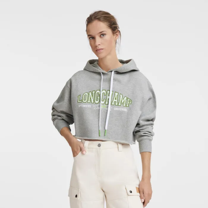 Women Hoodie Grey Longchamp Tops and Blouses