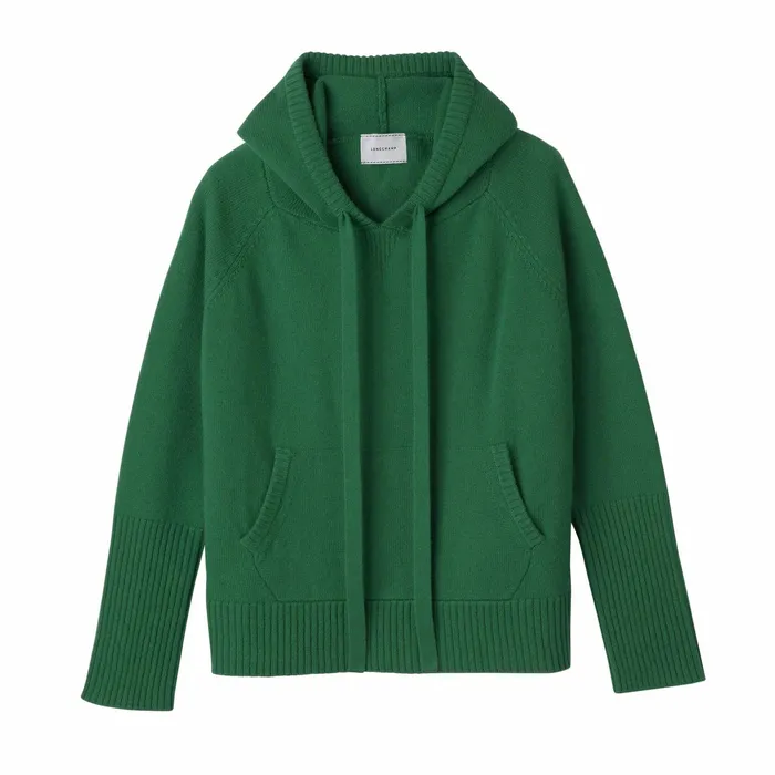 Women Hoodie Jumper Green Longchamp Knitwear