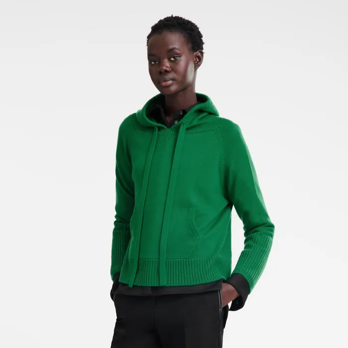 Women Hoodie Jumper Green Longchamp Knitwear