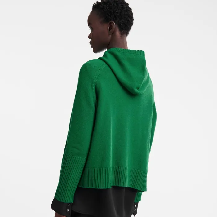 Women Hoodie Jumper Green Longchamp Knitwear