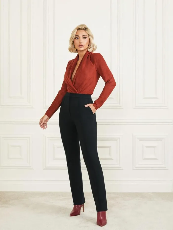 Women Hudson Bodysuit Dark Jam Red Marciano Tops And Sweaters Women Hudson Bodysuit Dark Jam Red Marciano Tops And Sweaters