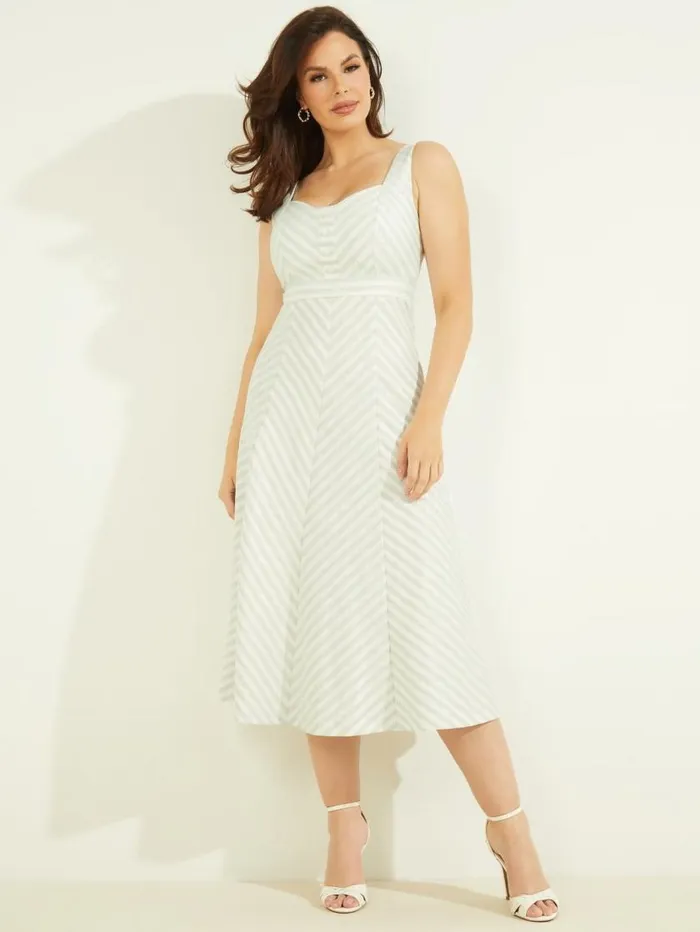 Women Isabel Dress Peaceful Sky Stripes Marciano Dresses Women Isabel Dress Peaceful Sky Stripes Marciano Dresses