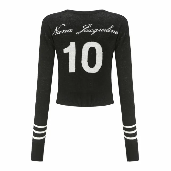 Women Ivy League Black Knit Cardigan Nana Jacqueline Knits