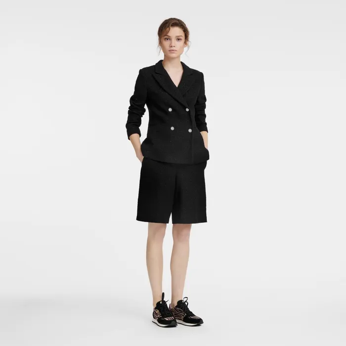 Women Jacket Black Longchamp Coats and Jackets
