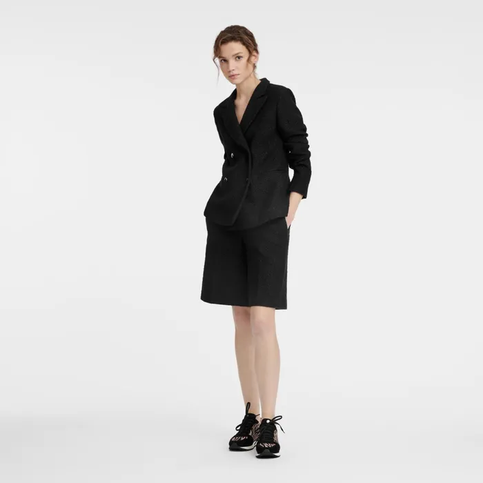 Women Jacket Black Longchamp Coats and Jackets