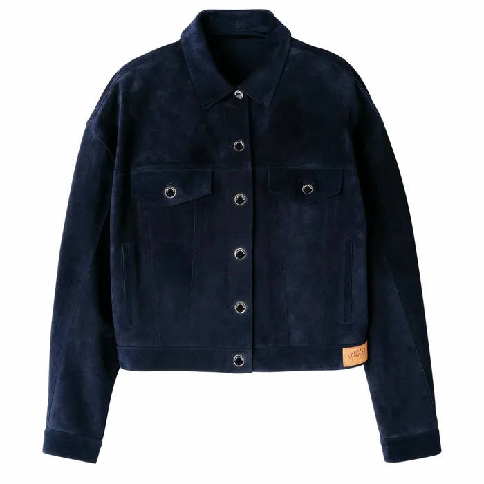 Women Jacket Navy Longchamp Coats and Jackets