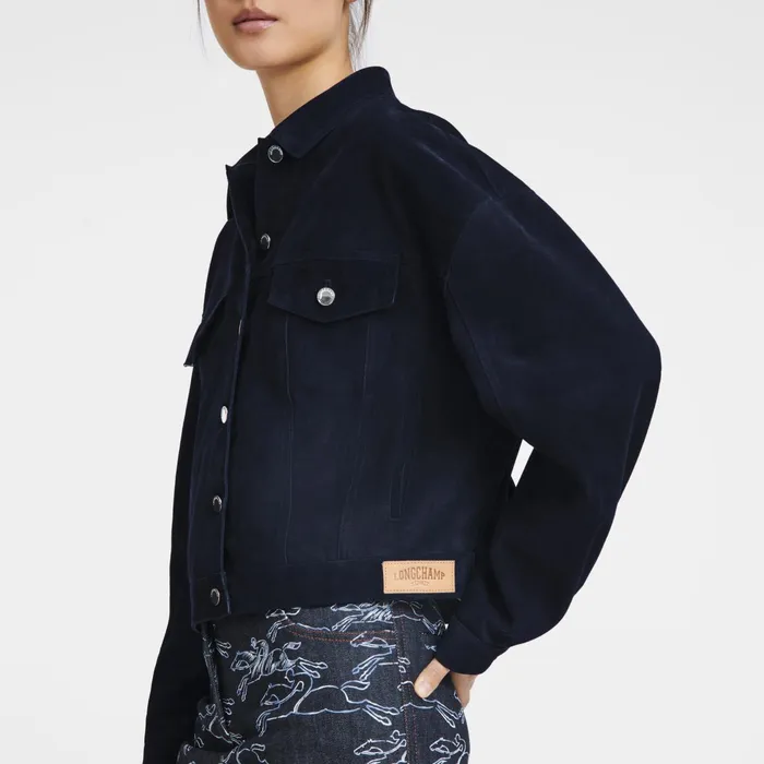 Women Jacket Navy Longchamp Coats and Jackets