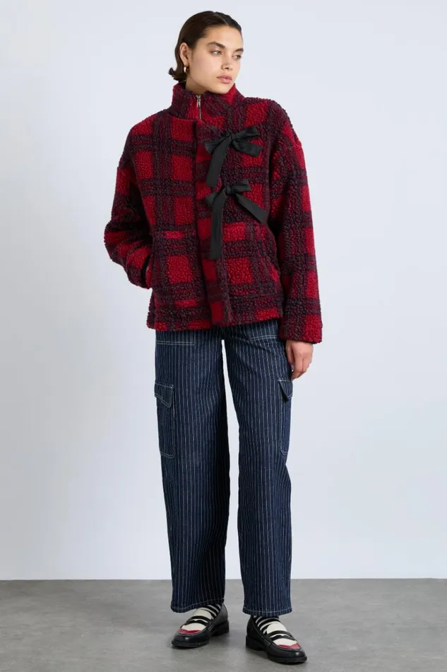 Women Jackets and Coats Damson Madder Ingrid Borg Jacket 8211 Red Check